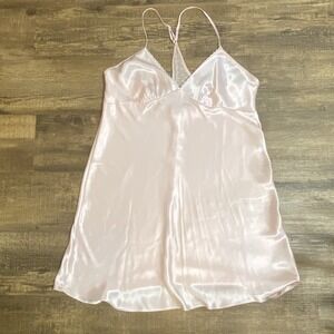 Linea Donatella XL Pink Satin Chemise Nightgown Croquet Aesthetic Slip Dress